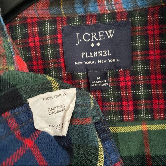 J.CREW Plaid Patch Flannel Button Down Shirt Size M - Picture 2 of 5